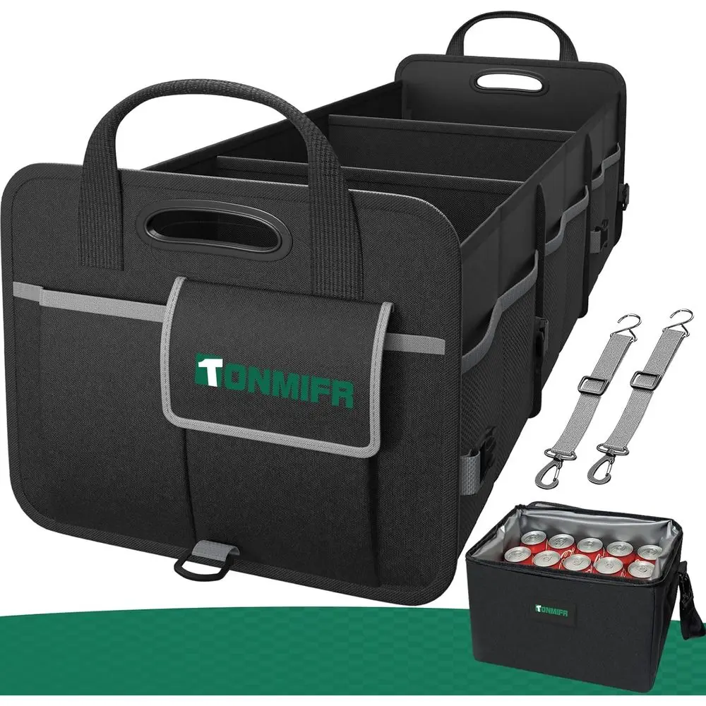 

Большой городской органайзер для багажника автомобиля с термосумкой Fresh-Keng, сверхпрочный водонепроницаемый складной органайзер из ткани 600D для внедорожников, седанов, фургонов