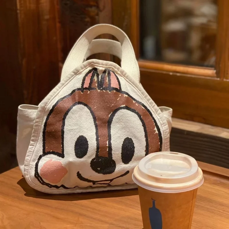 Custom  Chip 'N' Dale Canvas Bag Versatile Handbag Shoulder Bag Large Capacity Shopping Bag Lovely Bag Schoolgirl Bag