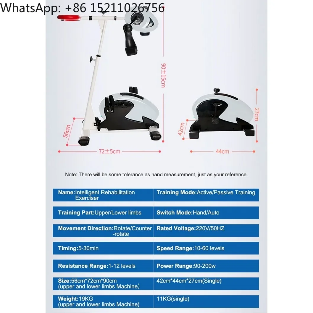 Disabled Arms and Legs Electric Physical Therapy Bike Rehabilitation Exercise Bike Mini Pedal Exerciser with Foot Boots