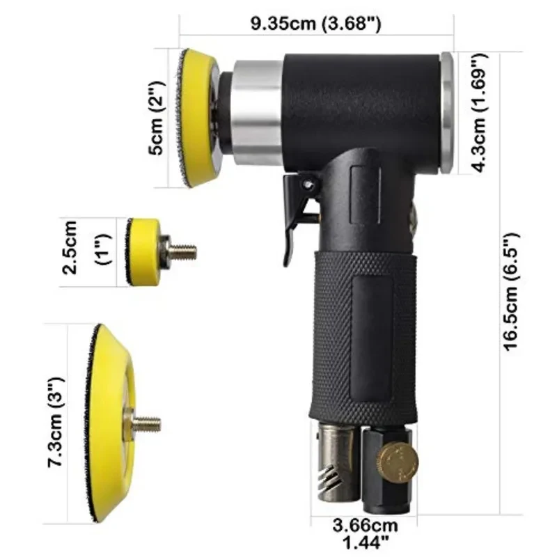 48 Pcs mini random orbital air sander kit high-speed mini air sander polisher Includes 1-inch and 2-inch and 3-inch polisher pa - view 3