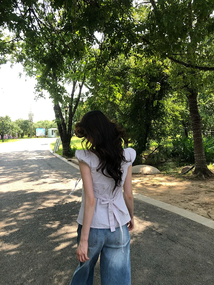 

American Retro Blue Jeans Women's Summer Thin New Korean Sle Loose Casual Lazy Wide Leg Pants High Waist Long Pants