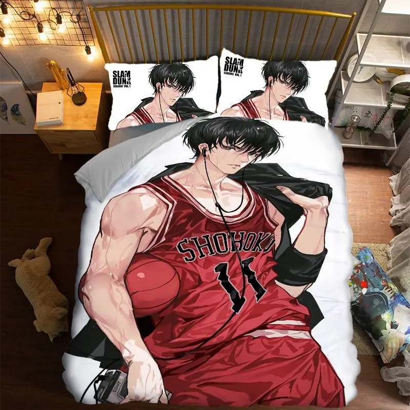 Slam Dunk Sakuragi Hanamichi Haruko Akagi anime peripheral cartoon home bedroom quilt cover student dormitory bed four-piece set