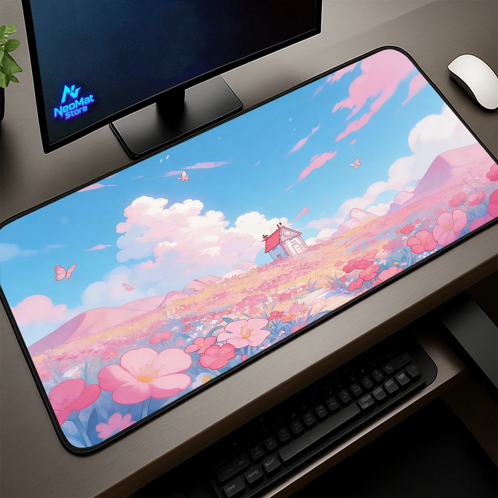 

Pink Sunset Carpet Ocean Clouds Mousepad 700x300 Large Gaming Mat Sky Gradient Watercolor Aesthetic PC Setup Desk Accessories
