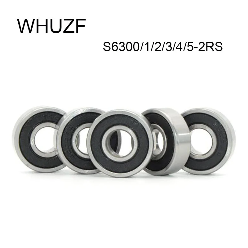 5/10PCS S6300RS Bearing 10*35*11 mm ABEC-3 S 6301 6302 6303 6304 RS Stainless Steel Ball Bearings Stainless Steel Ball Bearings