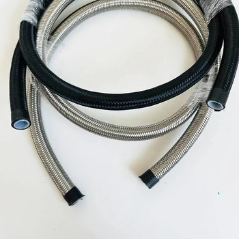 AN4-20 Universal 304 Stainless Steel Braided Nylon Braided Car E85 PTFE Fuel Hose Oil Gas Coolant Line Turbo Pipe Brake Pipe