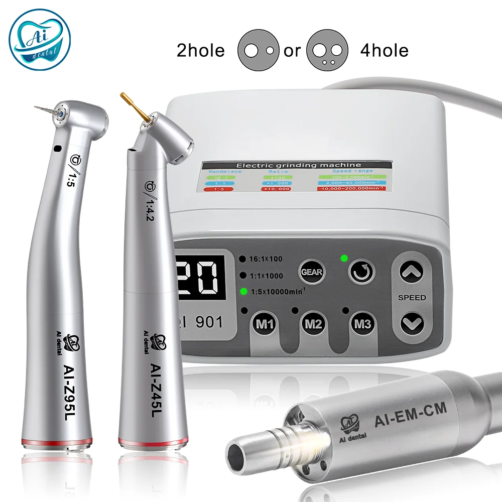 

Electric Micromotor LED Kit with Z95L Increasing Handpiece 1:4.2 Contra Angle Z45L Dental Equipment 2/4 Hole