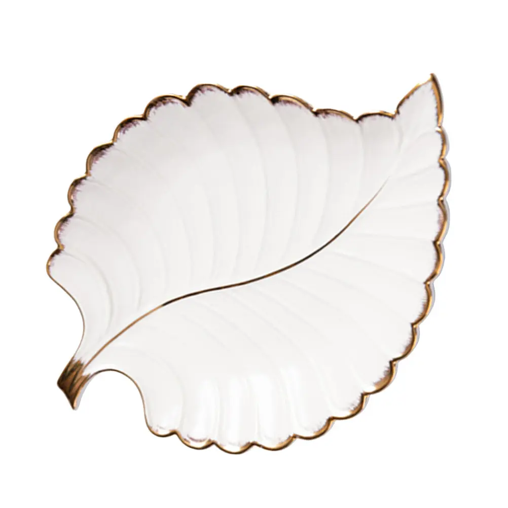 1Pcs Gold-Trimmed Ceramic Jewelry Tray Bear-Shaped Desktop Ornament Smooth Easy-Clean Storage Dish for Cosmetics Keys Necklaces