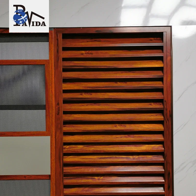 Customized Design Aluminium Louvre Window Shutter Glass Shutters Window Balcony