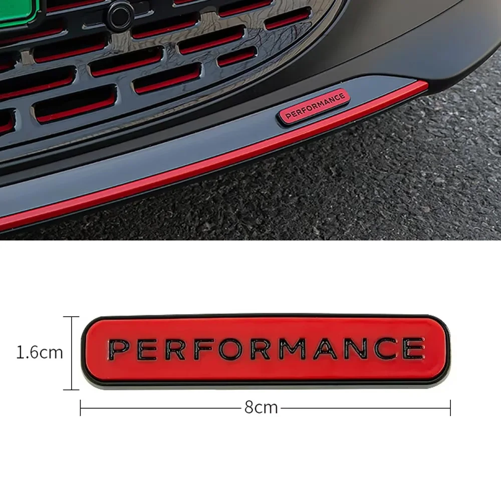 8*1.6cm Red PERFORMANCE Emblems Sticker Side Fender Sticker PERFORMANCE Grille Sticker for Brabus Mercedes Benz SMART Car Style