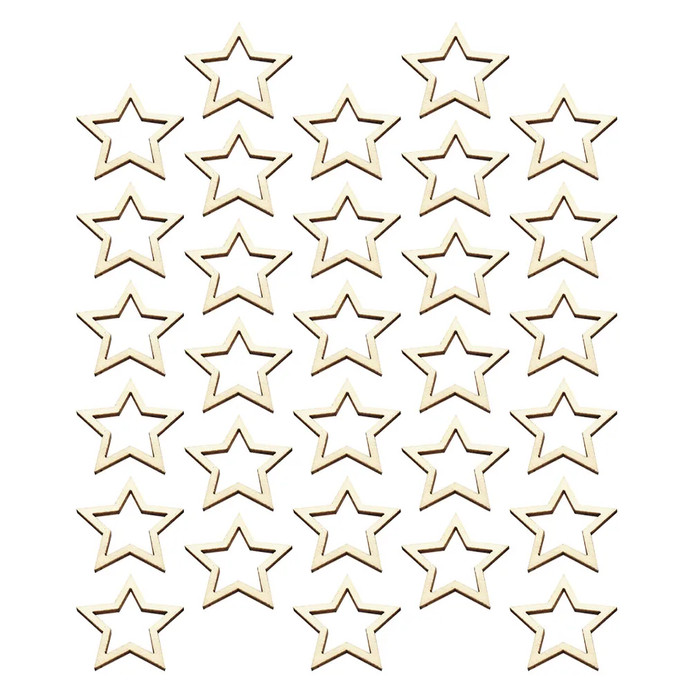 100 pçs fatias de madeira para diy inacabado estrela forma em branco peças de madeira artesanato enfeites diy decoração suprimentos madeira artesanal
