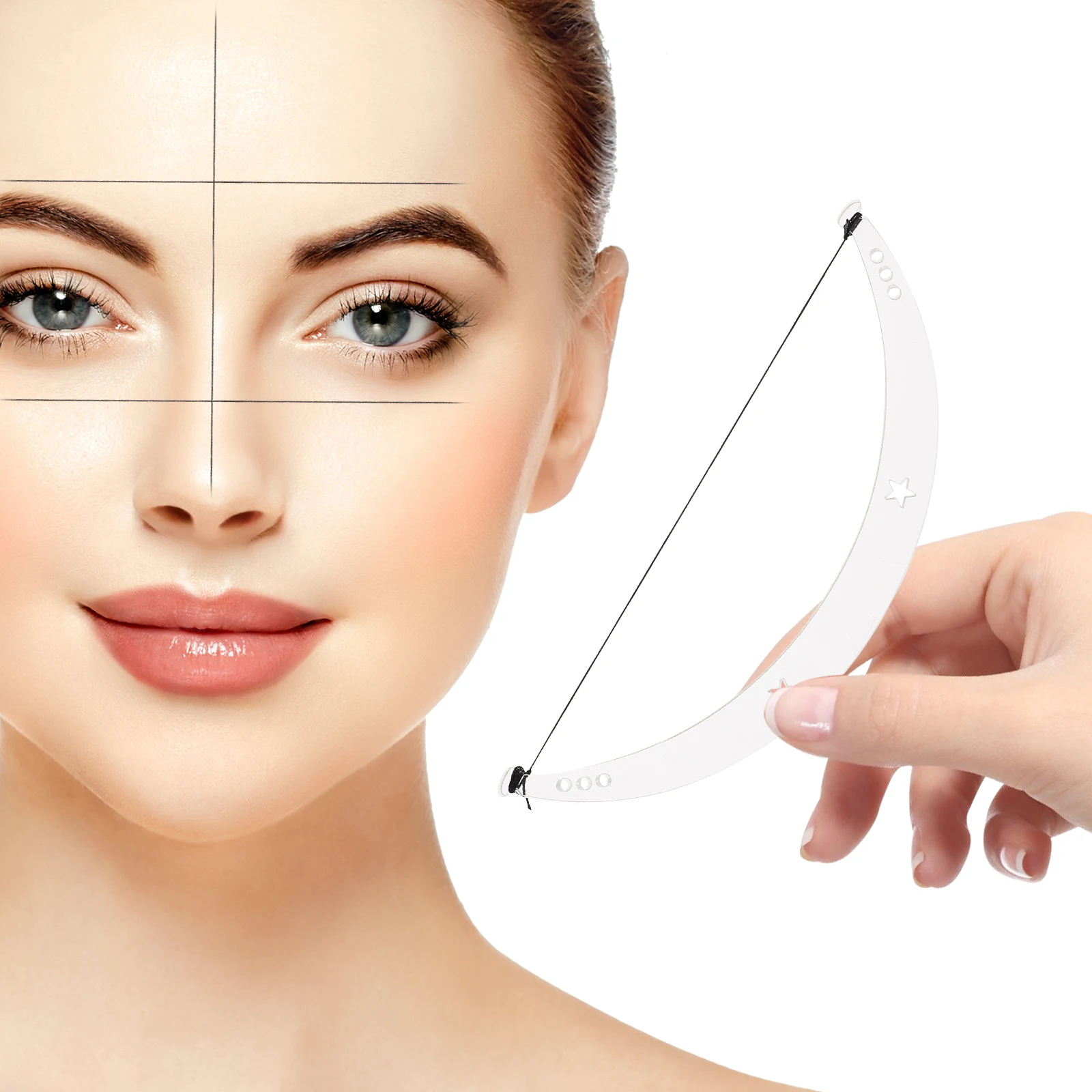 

1Set Eyebrow Microblading Ruler Flexible Measuring Tool Symmetrical Positioning Beauty Auxiliary Shaping Tool With String For
