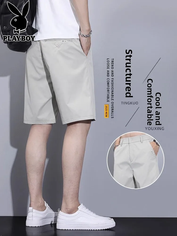 

Men's Casual Pants Loose Straight Leg Five-Quarter Length Color Summer Trendy Youth Active Sle Anti-Wrinkle