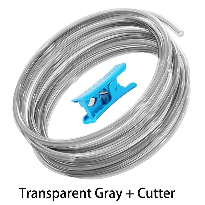 Für Bambu Lab P1P/P1S/X1/X1C PTFE-Schlauch 2,5 mm ID×4 mm AD, Länge 4/8 m transparent weiß/grau PTFE-Schlauch mit Schlauchschneider 3D-Drucker