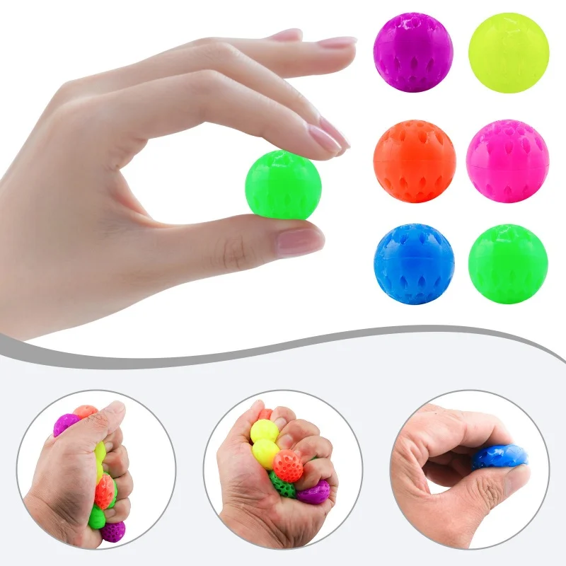 10PCS Mini Honeycomb Eeasticity Ball Stick To The Wall in The Water Buoyancy Ball Stress Relief Squeeze Sensory Toy Pinata