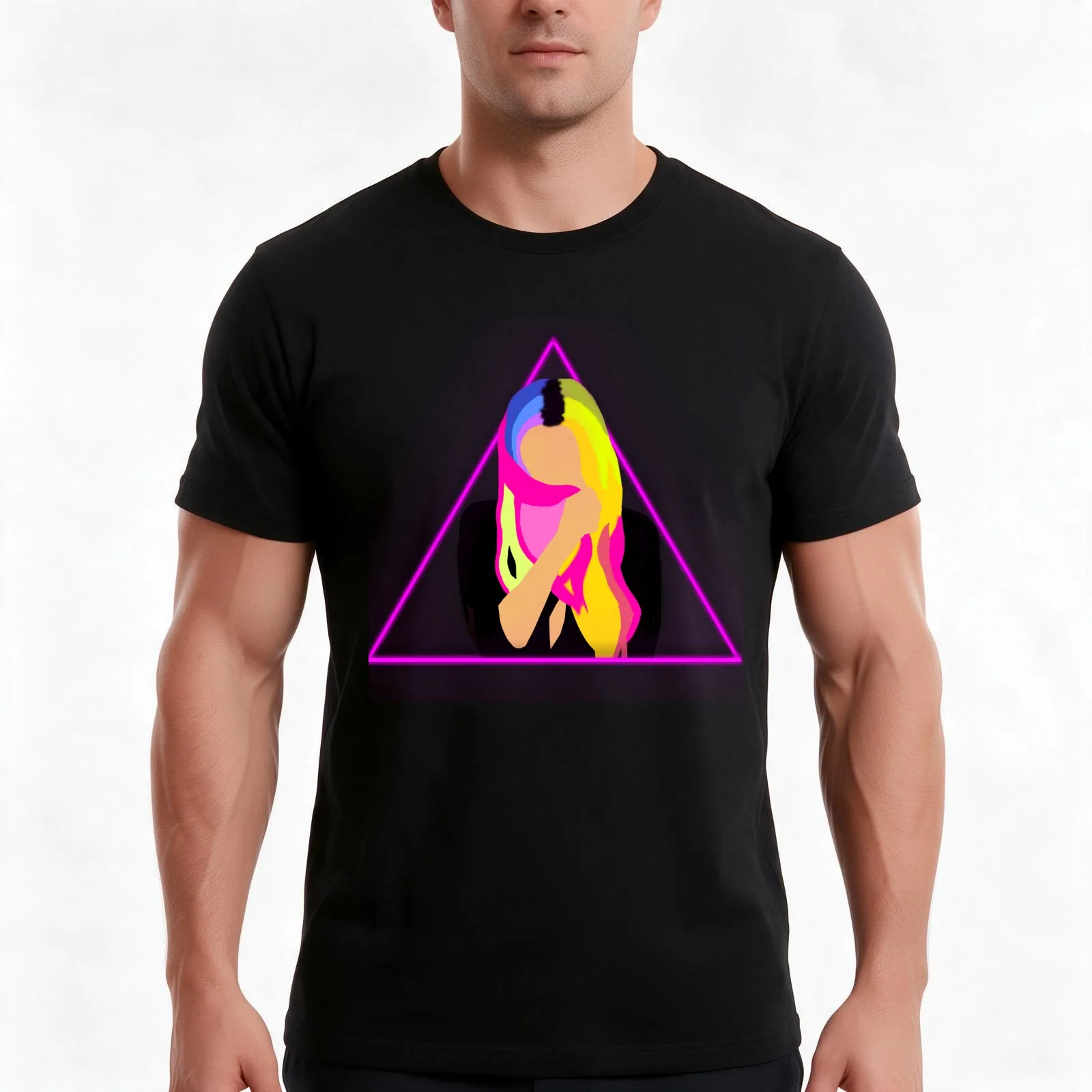 Kesha Rainbow T-Shirt, Summer Casual Cotton Tee, Oversized Streetwear Tops, Vintage Graphic Print, Loose Fit Short Sleeve