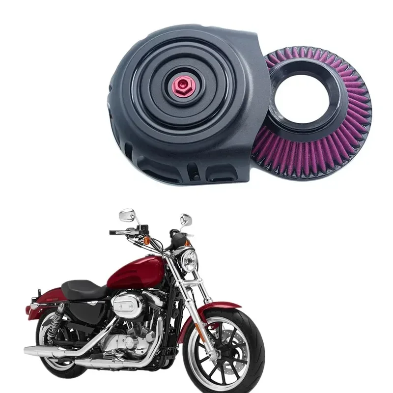 for Harley Sportster XL 883 XL 1200 2007-up Fitment-A Air Filter Intake Motorcycle Vintage Cleaner Cnc Cut Kit Black