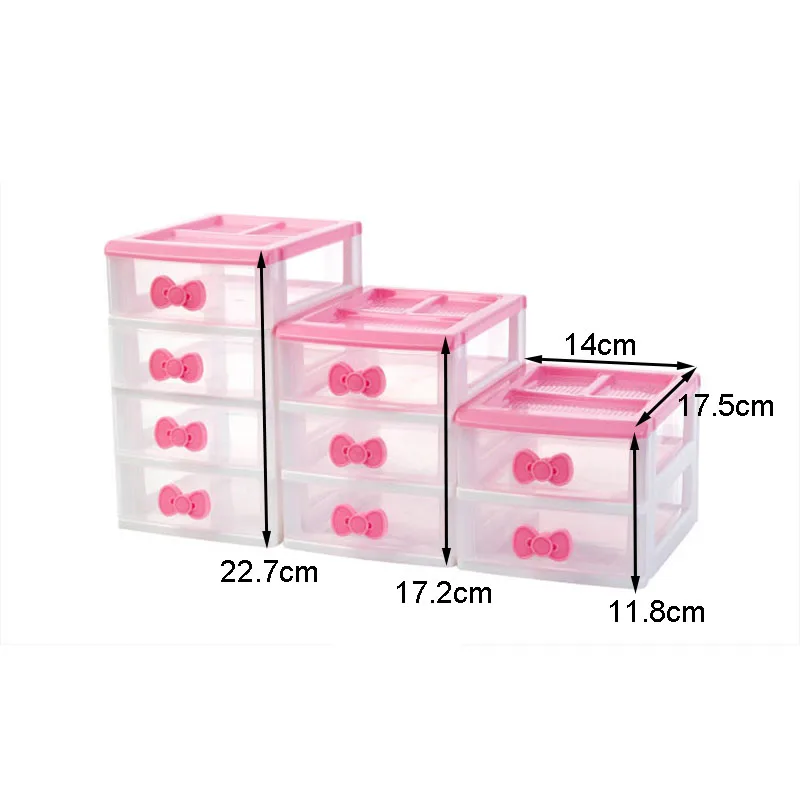 WBBOOMING Small Jewelry Storage Box Drawer Type Plastic Office Desktop Cosmetics Storage Box Multi-layer Storage Cabinet