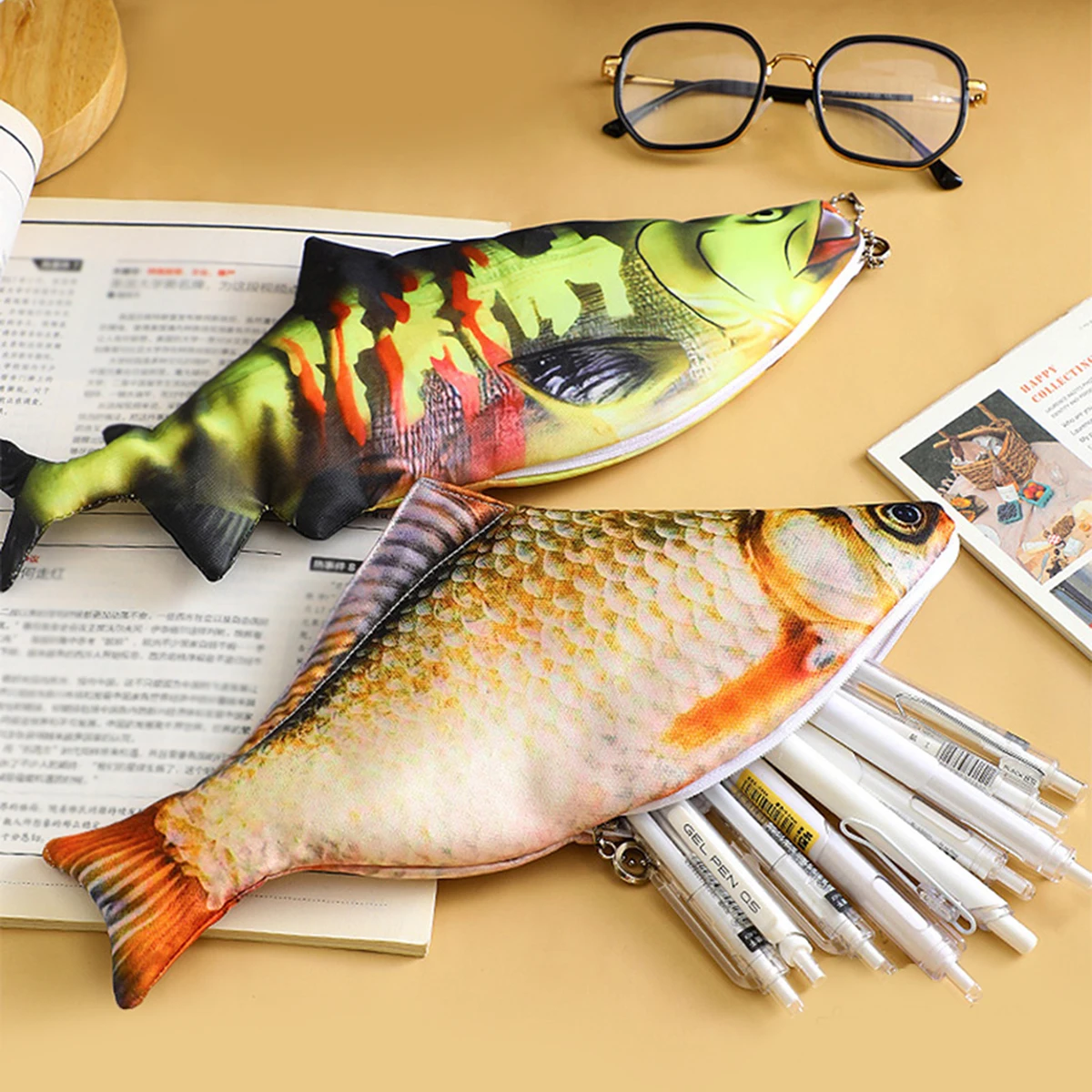 Creative Simulated Salted Fish Pencil Case Large Capacity Pencils Pouch Cute Pencil Bag Funny Back to School Acsesories Gift