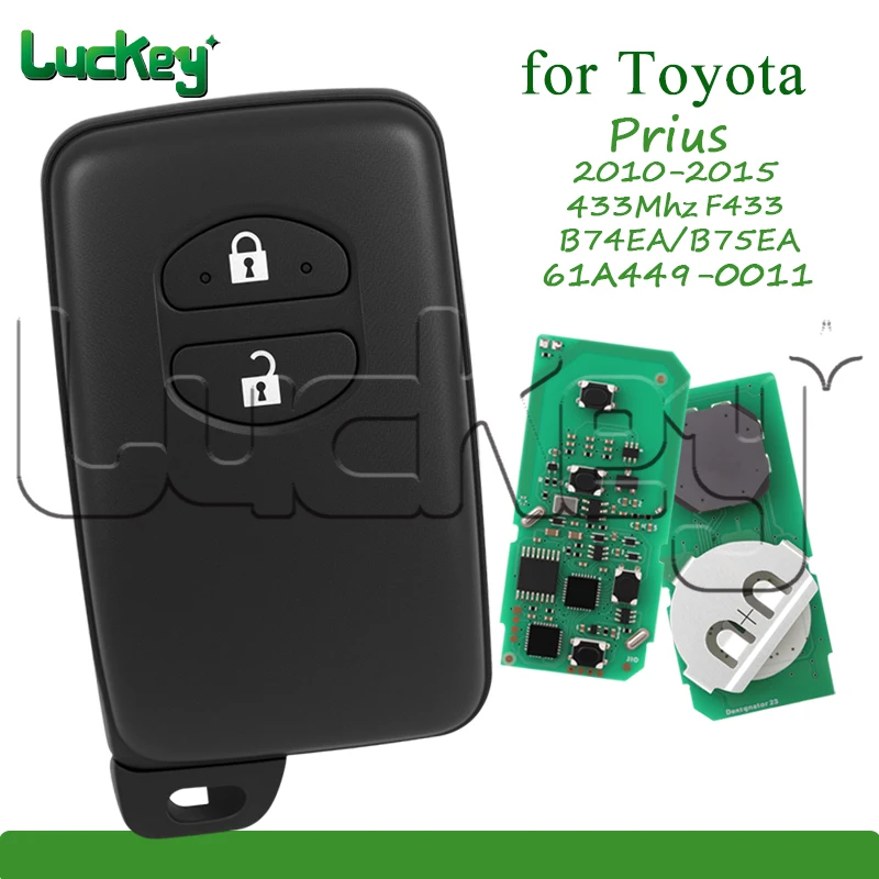 Car Remote Key for Toyota Avensis Prius 2010-2015 433Mhz FSK 4D Chip Auto Smart Key Fob 2Buttons F433 B74EA B75EA 61A449-0011
