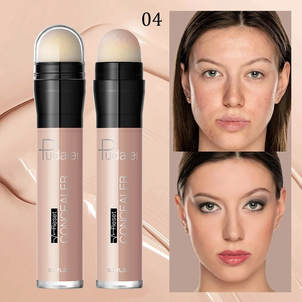 6 ألوان كونسيلر قلم كريم أساس طويل الأمد مقاوم للماء الهالات السوداء البقع حب الشباب علامات كونتور عصا