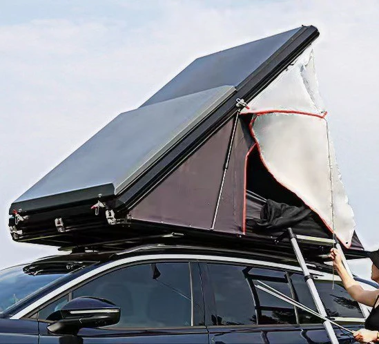 Aluminium Hard Shell Outdoor Folding 4 Person SUV Camping Triangle Car Roof Top Tent 600D Polyester  Waterproof naturehike