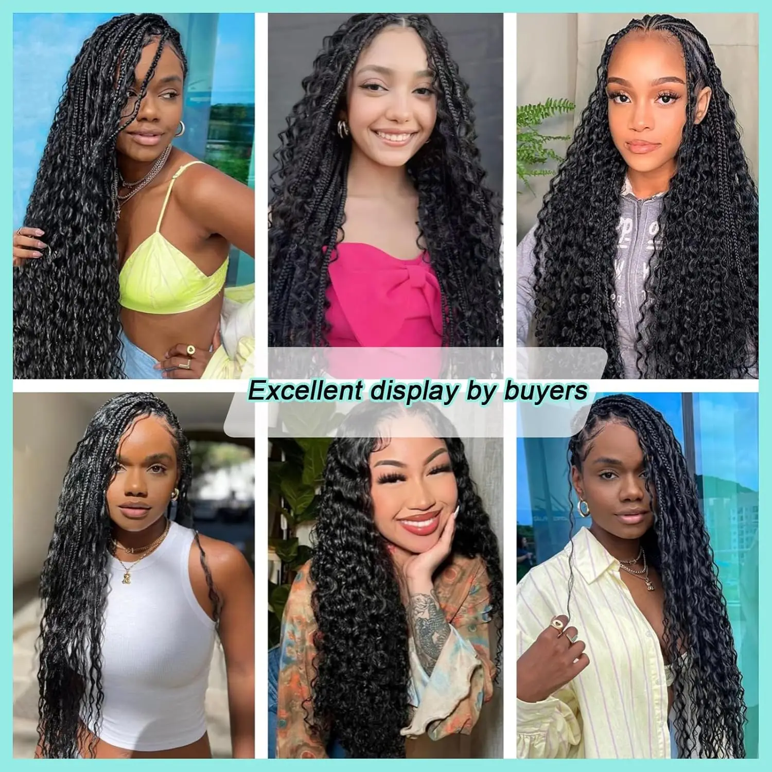 Boho Braids Human Hair Deep Wave Human Hair Bulk Human Hair Bundles 4# Dark Brown Human Hair Braiding Hair 27# #1B 4/27No Weft