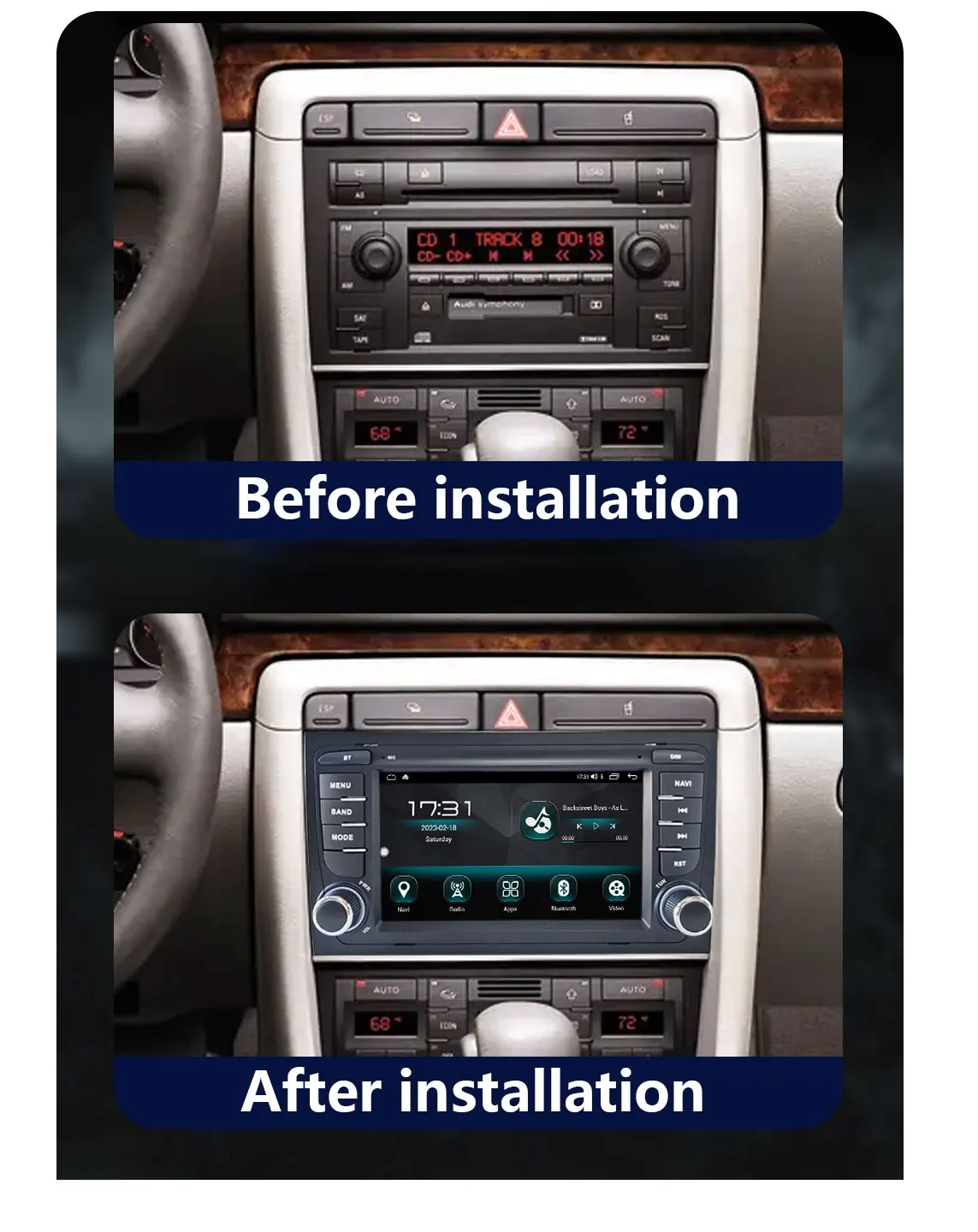 Car OEM Navigation Handsfree For Audi A4 B6 B7 S4 RS4 8E Seat Exeo 2002-2012 4G Guide WIFI DSP Wireless Carplay Audio Navigation