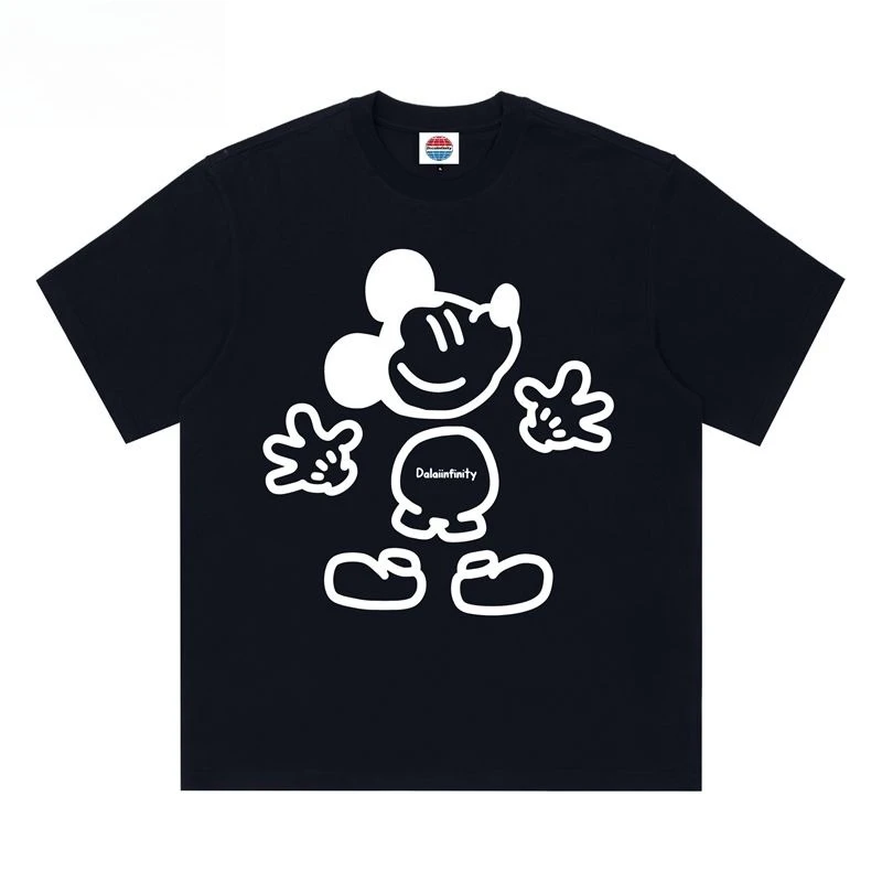 

Новинка 2023 года, семейная модная футболка из чистого хлопка для отдыха в стиле ретро, уличный студенческий стиль, стиль Y2K в стиле Харадзюку