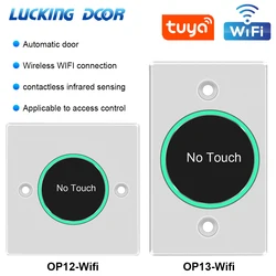 Tuya App Wifi Access Control Door Switch Exit Button no-touch Gate Open Mobile Phone Remote Control Touchless Induction Switch