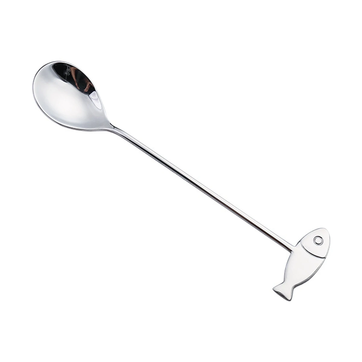 

Kitchen Dessert Fish Mixing Home Drinking Milk Spoon Coffee Accessories Stirring Tool Teaspoon