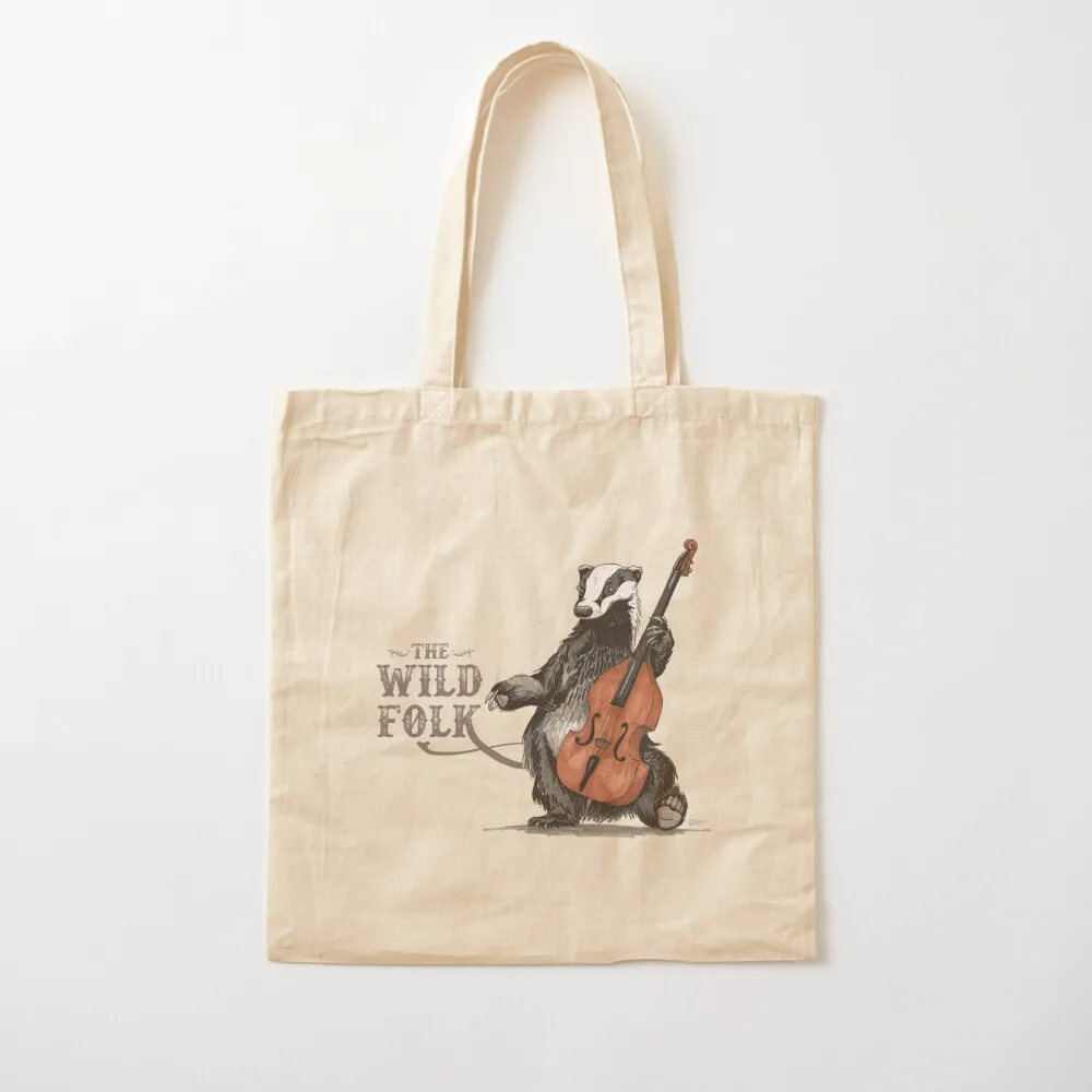 

The Wild Folk - Badger on Bass Tote Bag cloth bag woman tote bag screen Canvas Tote