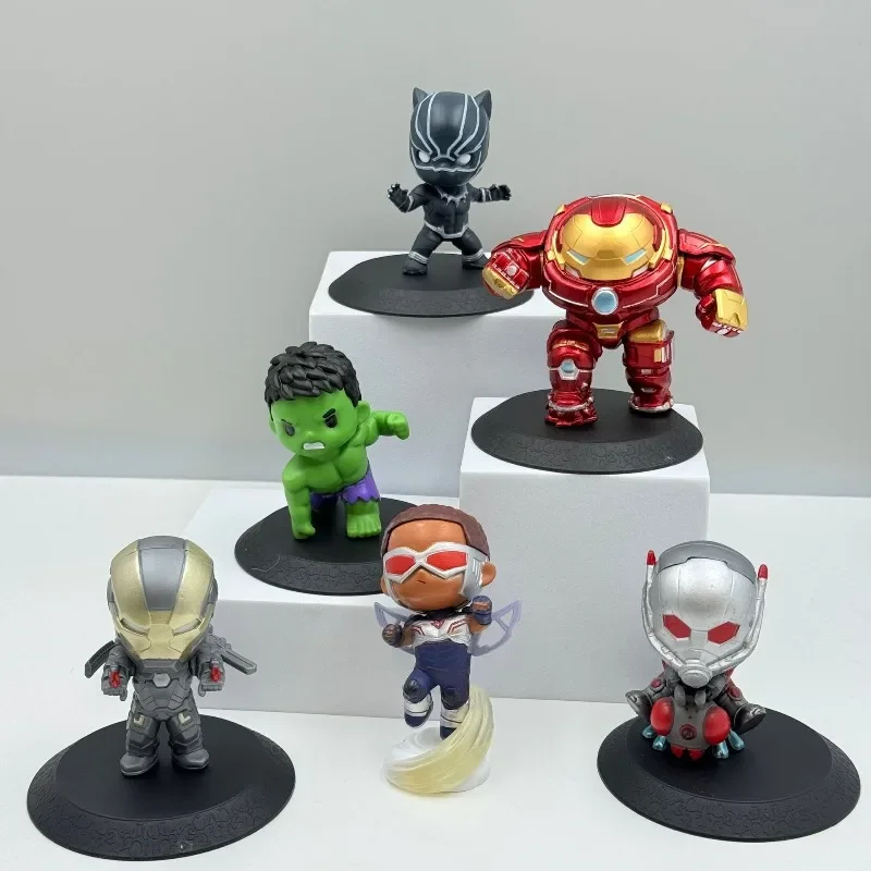 

6pcs/set 7-8cm Avengers Iron Man Spider Man Action Figurine Model Captain America Desktop Ornament Cartoon Figurine Model Gifts