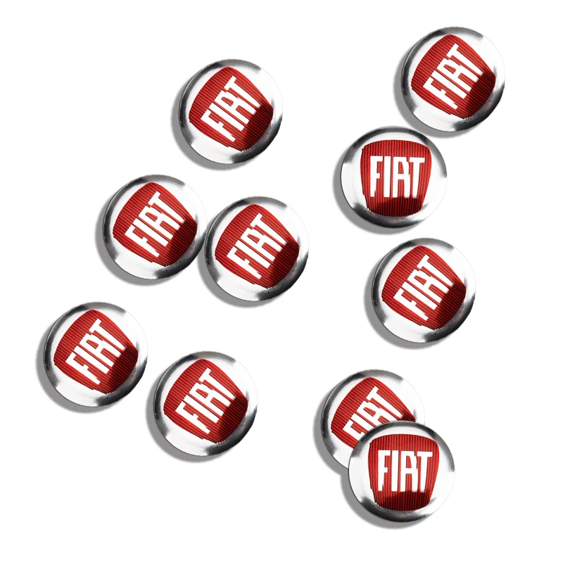 2/5PCS 14mm Car Key Sticker Aluminum Black Red Fiat Remote Sticker Emblem For KD VVDI Remote For Fiat 500 Panda Remote Emblem