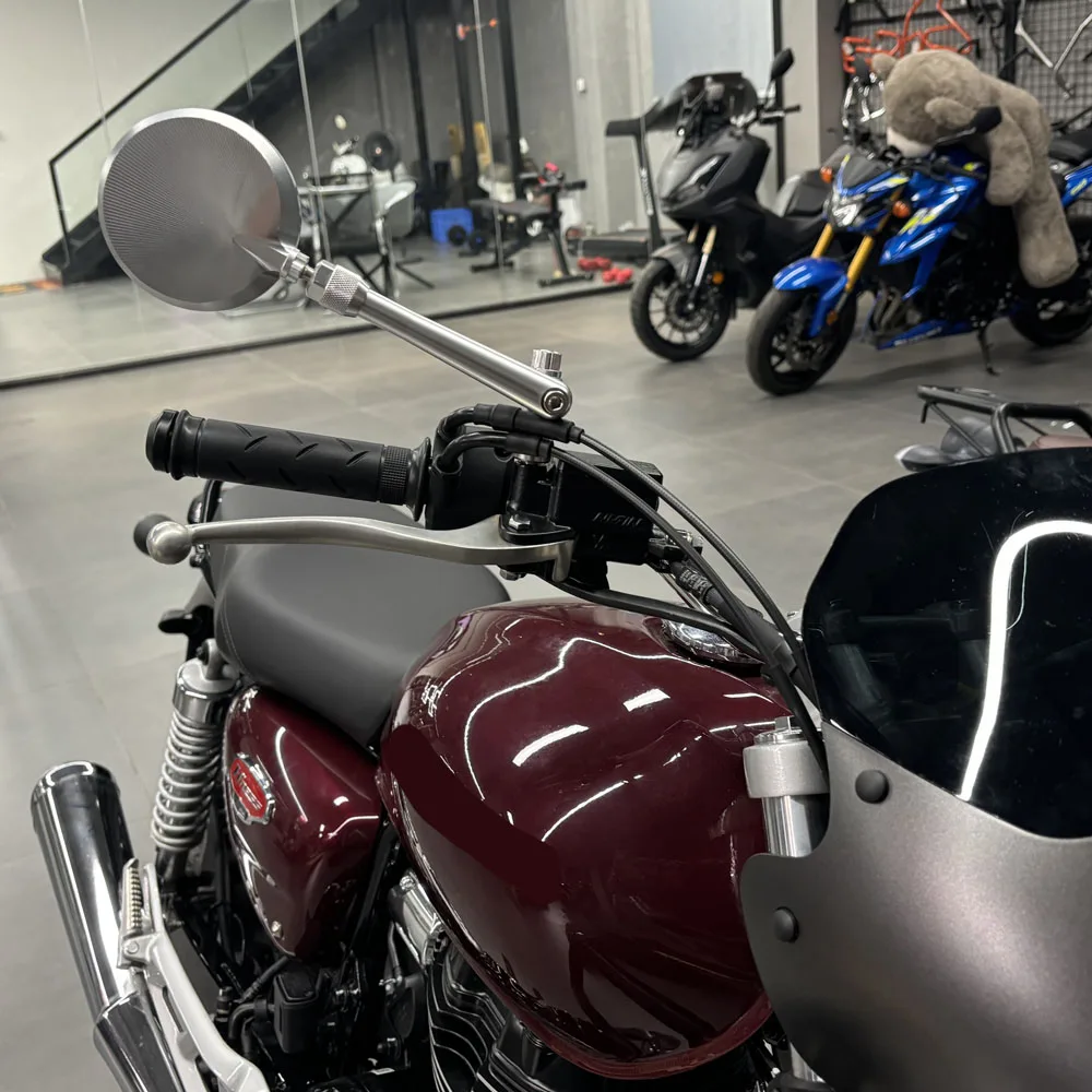 2024 Scrambler1200 Motorcycle Mirror For Scrambler 1200 Scrambler900 Folding Mirror Blue Anti-Glare Mirror Scrambler 1200x 2017- image 2