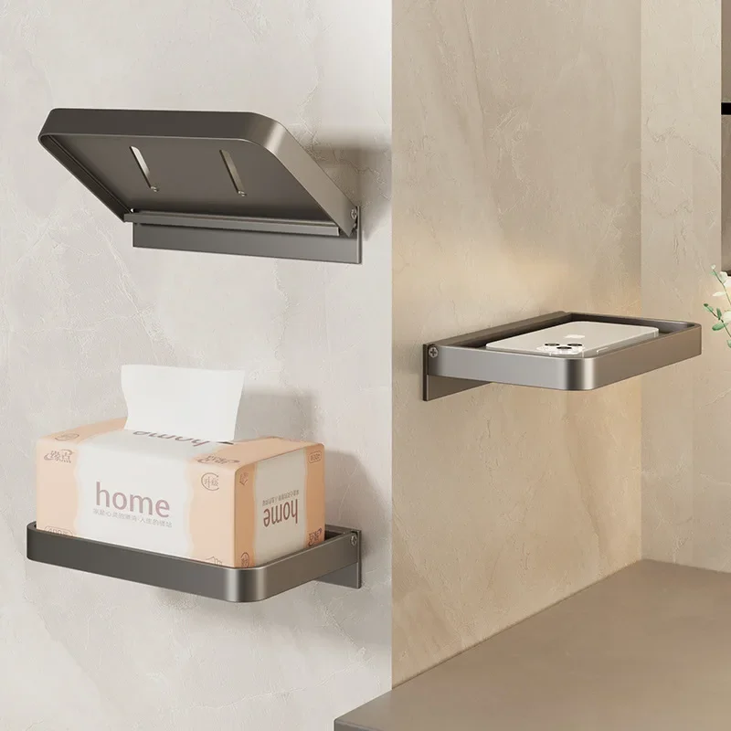 Foldable Tissue Holder Wall Mounted Multifunctional Toilet Storage Shelf Toilet Paper Rack Perfume Holder Bathroom Supplies Gift