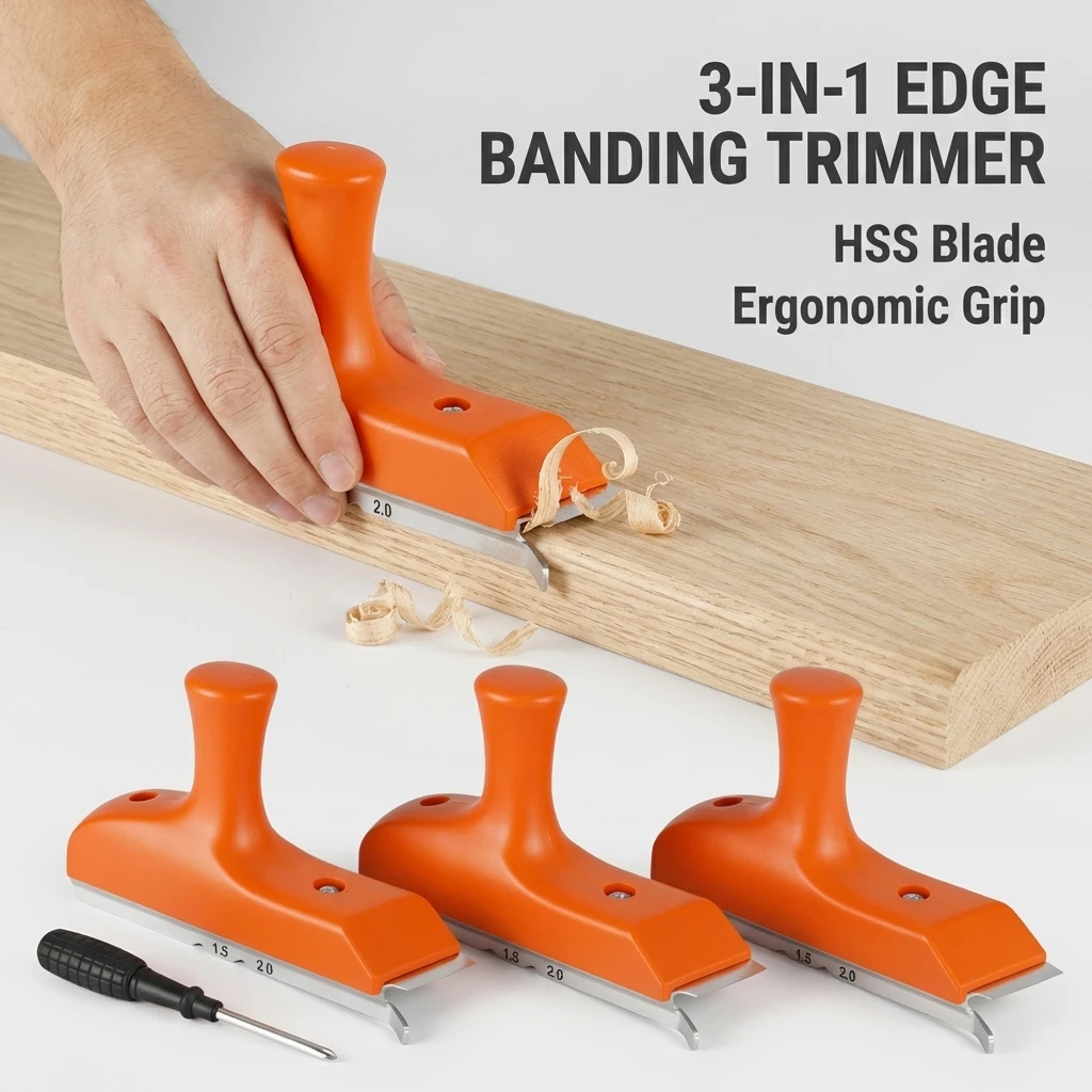 

Edge Banding Trimmer with Sharp Blade and Ergonomic Handle - Suitable for Straight, Curved and Chamfered Edges of Veneer, PVC