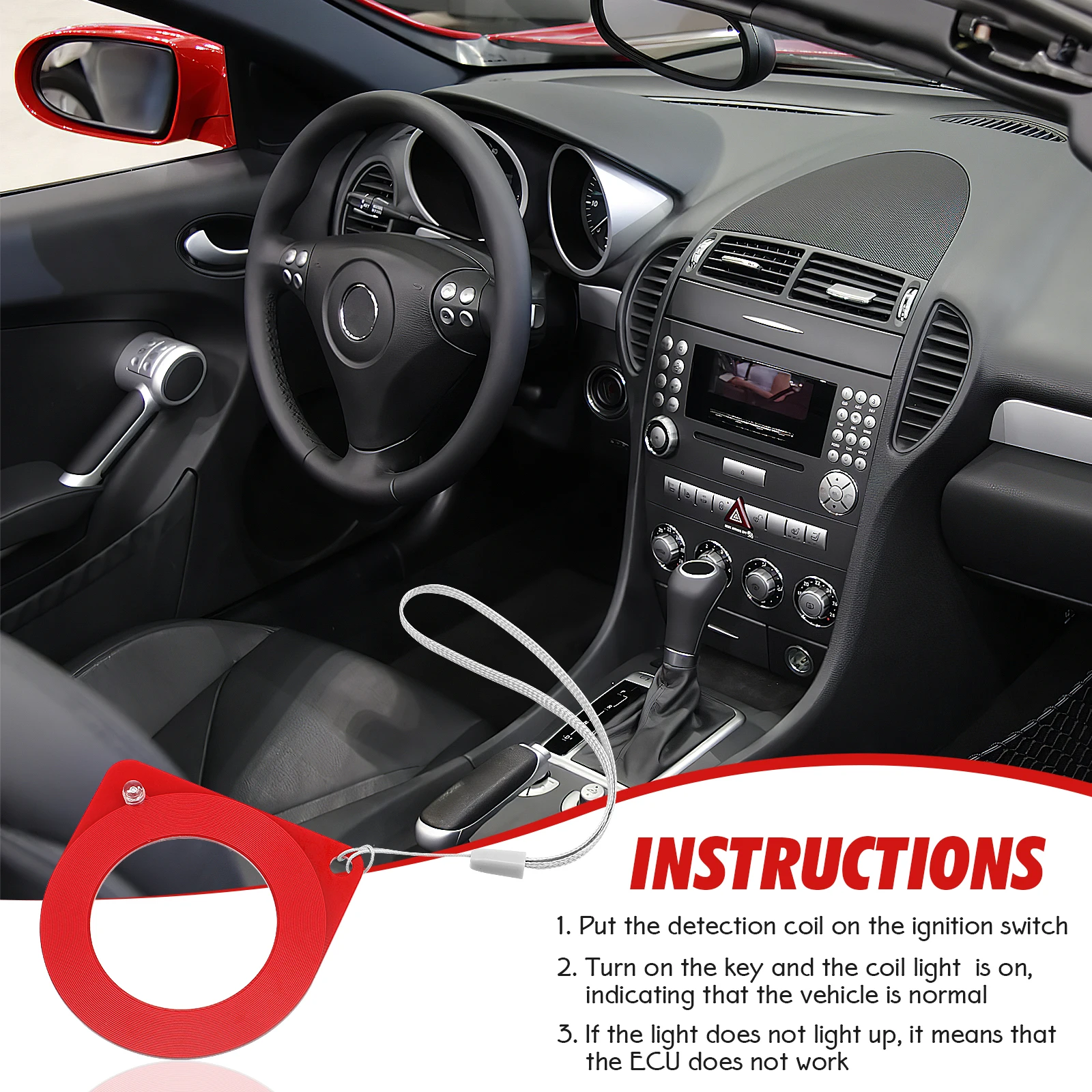 

2pcs ECU Detection Coil Car Diagnostic Tool Anti-theft Test Coil Smart Induction Vehicle Maintenance Tester Auto Loop Inspection