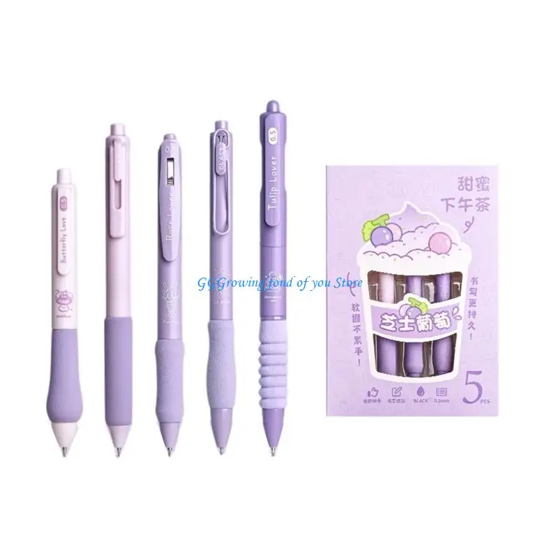 قلم جل بمقبض مريح H9EB مقاس 0.5 مم، قلم كتابة للطلاب للرسم للأولاد والبنات #3