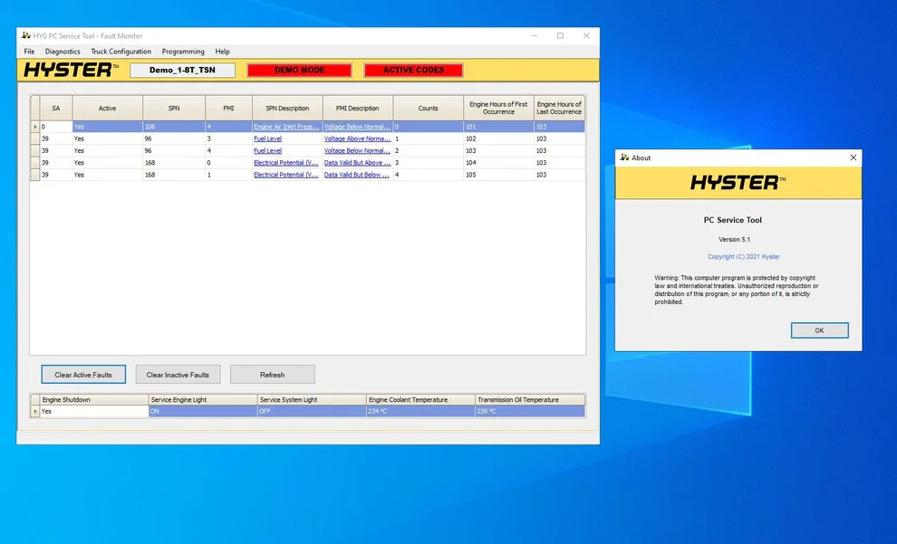 EPC-SOFTWARE Hyster PC Service Tool PCST V5.16+License for Mult PCs