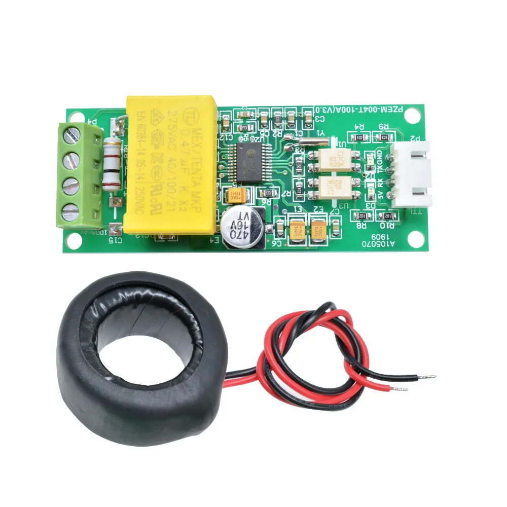 0-100A AC 80-260V Digital Multifunction Meter Watt Power Module Volt Amp TTL Current Test Module with Coil For Arduino