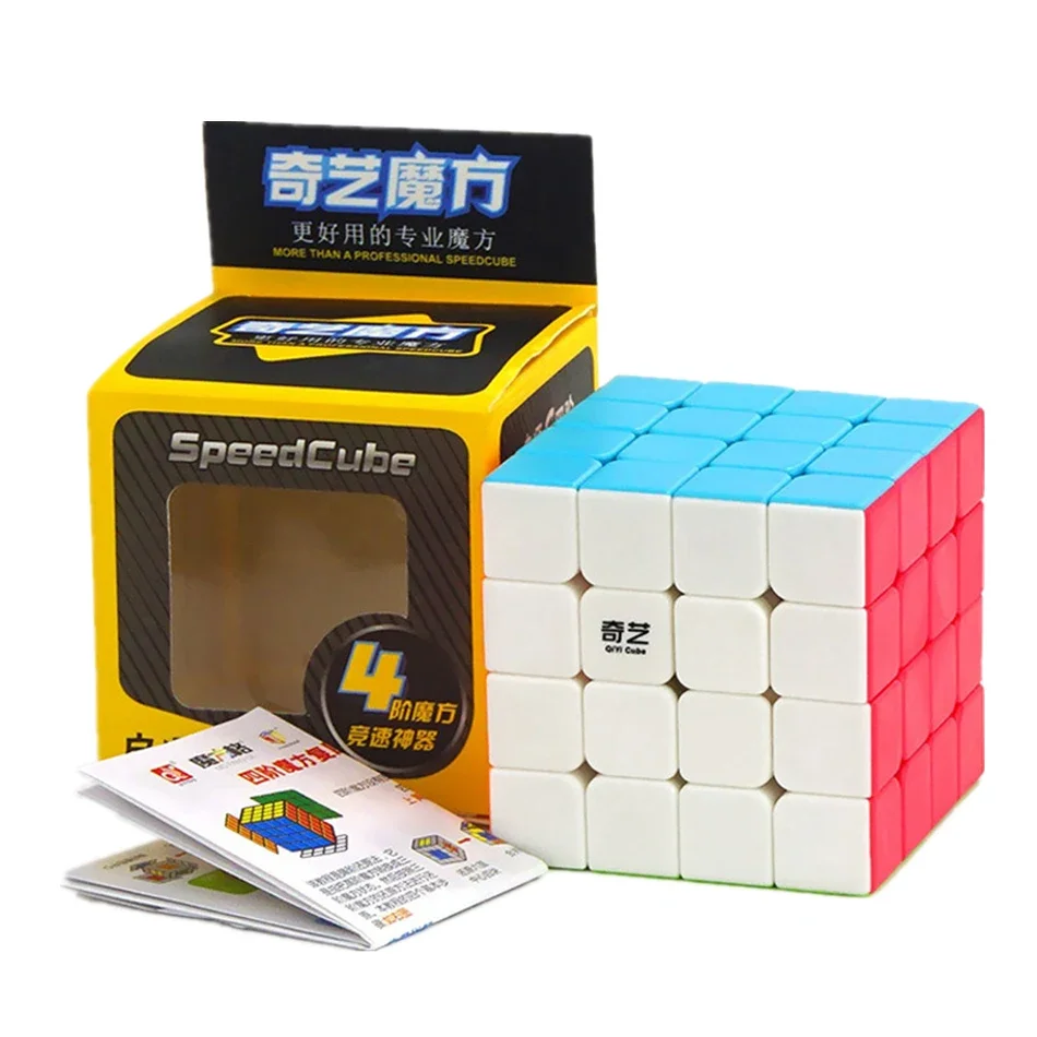 Qiyi 4x4 5x5 6x6 7x7 المهنية Speedcube الأسود وملصق المكعب السحري سرعة لغز للأطفال أطفال هدية