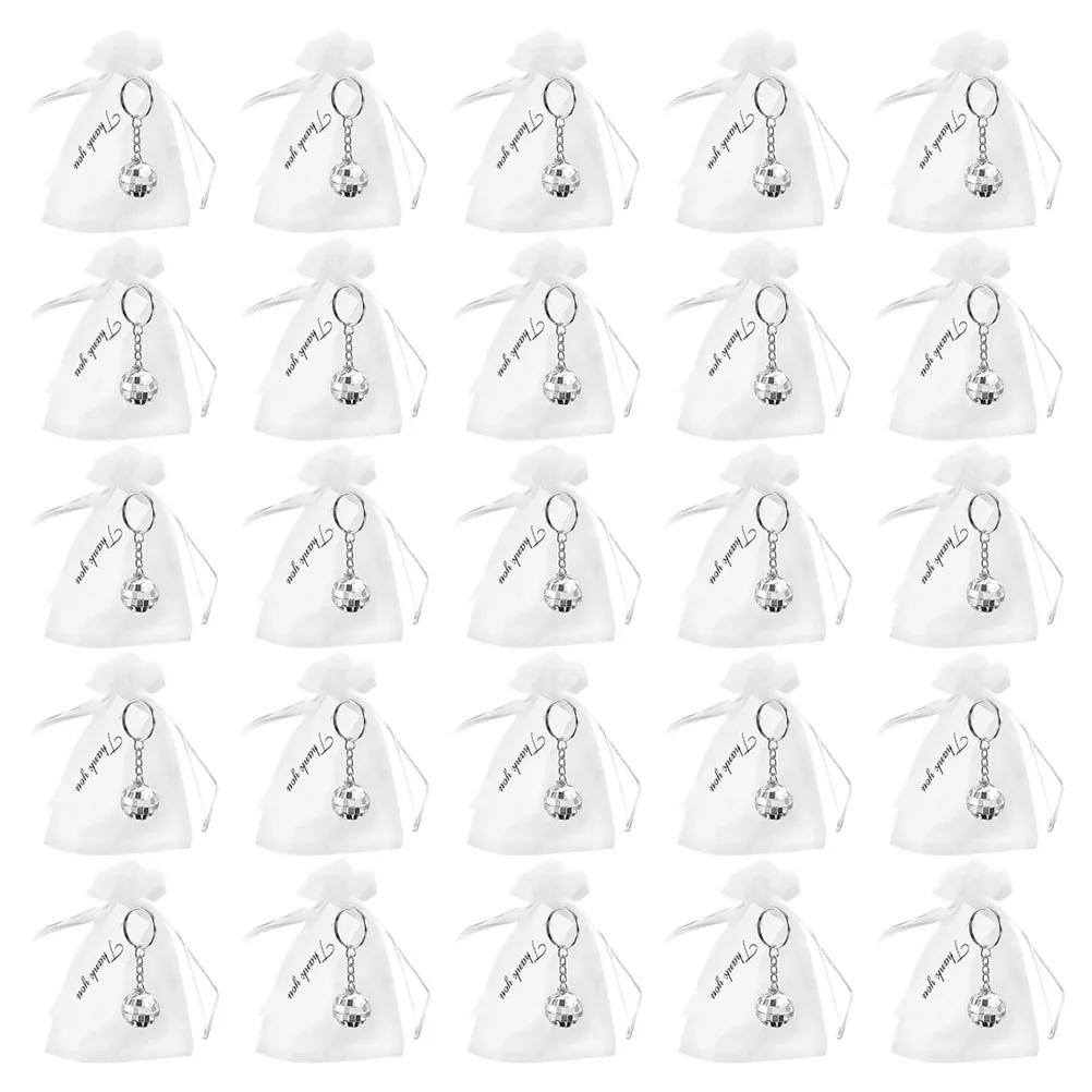 

1 set 1 Set Mini Disco Ball Keychain With Hanging Bag Pendant Compact Portable Key Ring Ornament For Party Wedding Holiday Bulk