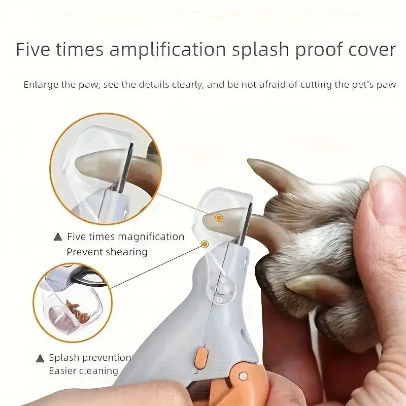 1PC pet nail clipper with non slip handle, suitable for easy and safe trimming of dog and cat paws, providing convenience for ca