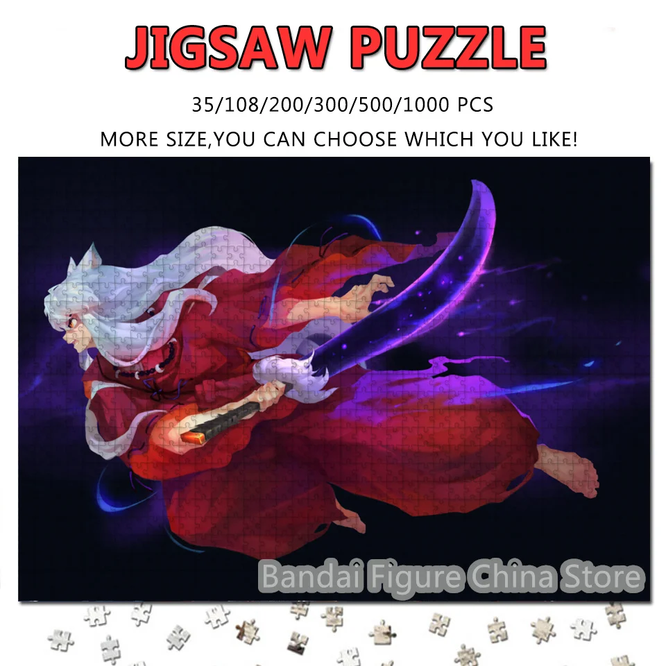 

Anime Inuyasha 108/200/300/500/1000 Pieces Puzzles Japanese Cartoon Comic Print Jigsaw Puzzles for Adult Decompress Toys Gifts