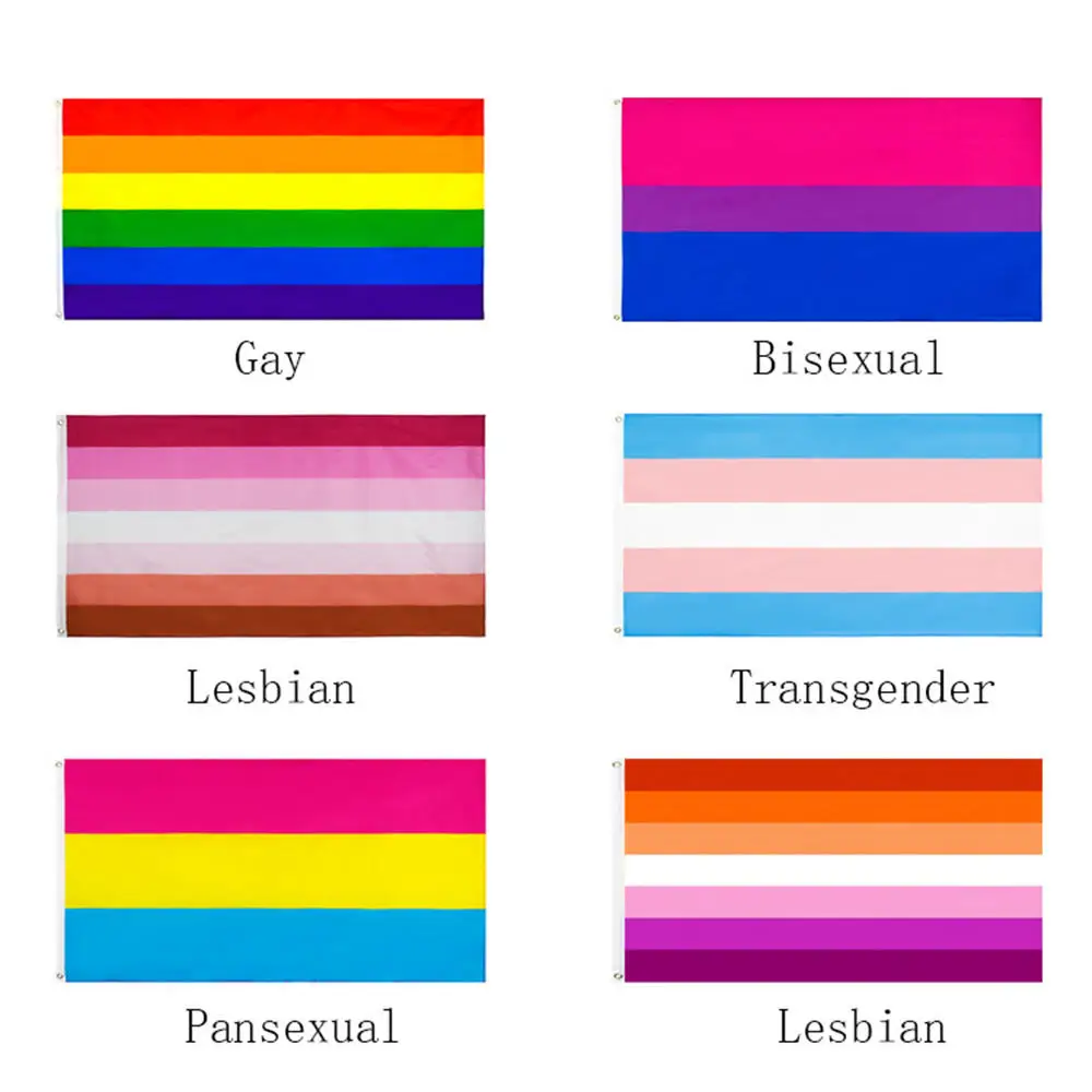 Gay Pride Banner Polyester Rainbow Flag Bisexual Flag Colorful Progress Flag For LGBTQIA+ Ally Parade Display Diversity Support