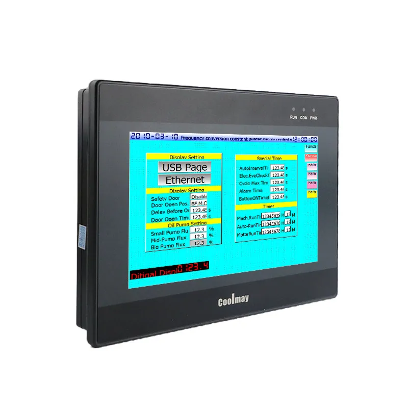 Coolmay 7 بوصة HMI PLC الكل في واحد 800*480 24di 20do دعم MODBUS RTU RS485 RS232 لآلة غسيل السيارات المصنع الأصلي