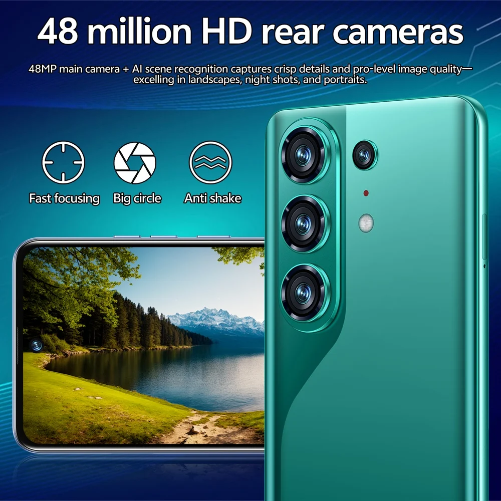 K-Touch New C26 Ultra Android 15 Mobile Phones 7.3 HD Cell Phone 22GB+2TB Smartphone 8000mAh Octa Core 5G Dual SIM 16+48MP Camera Cellphones
