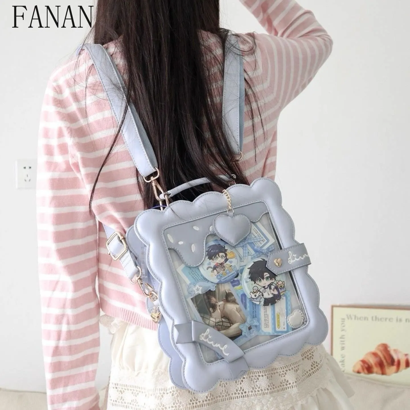 2026 New Arrival girls Messenger Bags Two-dimensional Heart Pendant Sweet and Cute Crossbody Shoulder Bags for Women