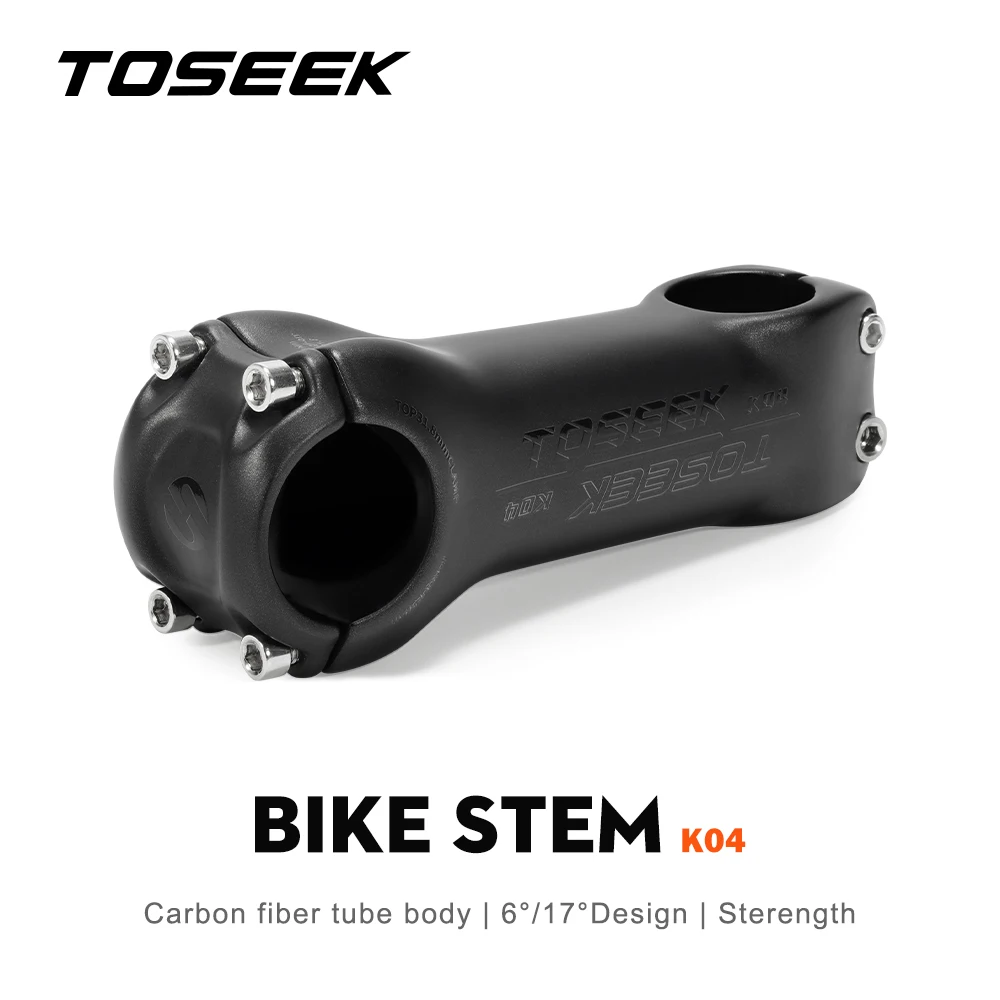 

Вынос руля TOSEEK из карбона, 6/17 градусов, 70-130 мм, 31,8 мм, для MTB и шоссейных велосипедов, черный матовый