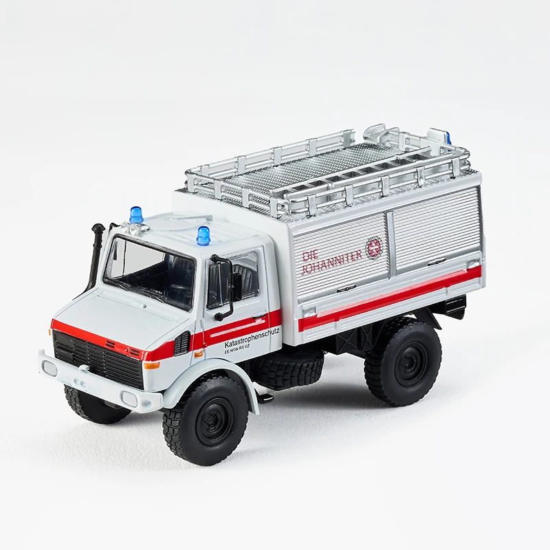 MASSDI 1:64 Schaal Unimog U1300L Rescue Off Road RV Simulatie Legering Model Auto Hobby Collectie Ornament Gift
